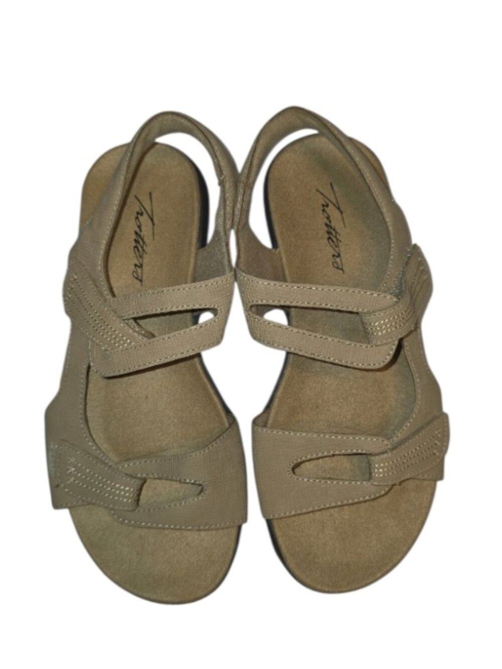 Trotters Katarina Sandals 6.5 Beige Sand Neutral Color Adjustable